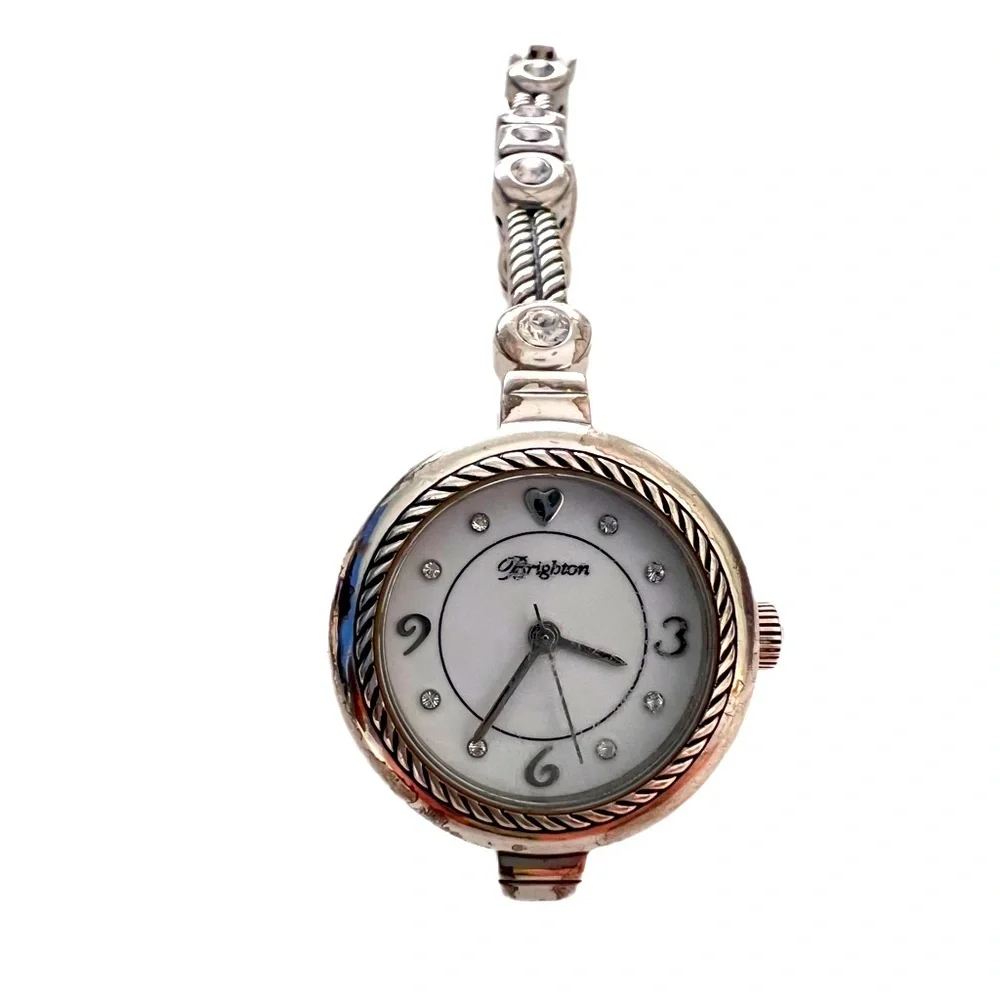 Brighton Roseville Watch.  Silver plated with crystals comes with new battery.